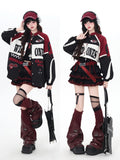 Transfer Student Original Street Vintage American Motorcycle Patchwork Baseball Jacket – Fall Winter