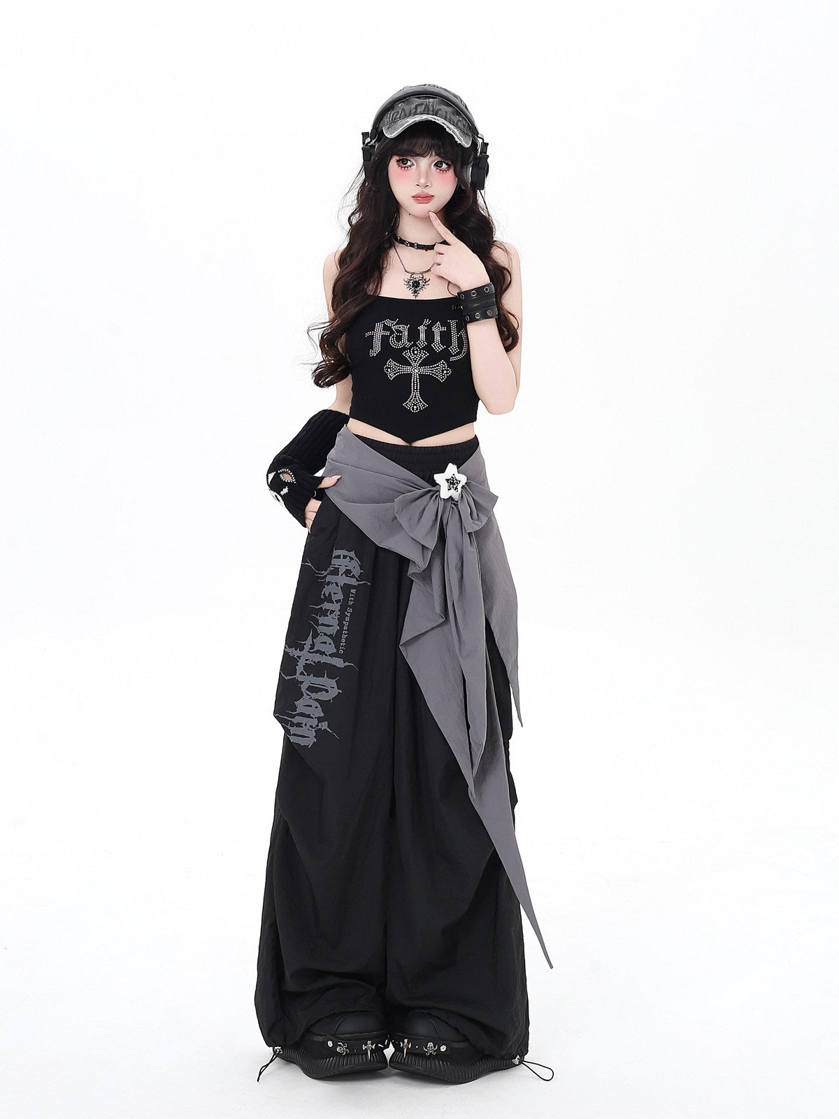 Original Light Asian Street Sweet Cool Hot Girl High-Waist Oversized Wide Leg Cargo Pants